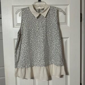 Loft Animal Print Sleeveless Sweater.